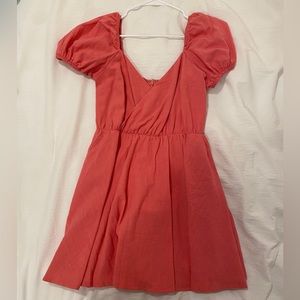 Showpo Pink Puff Sleeve Mini Dress